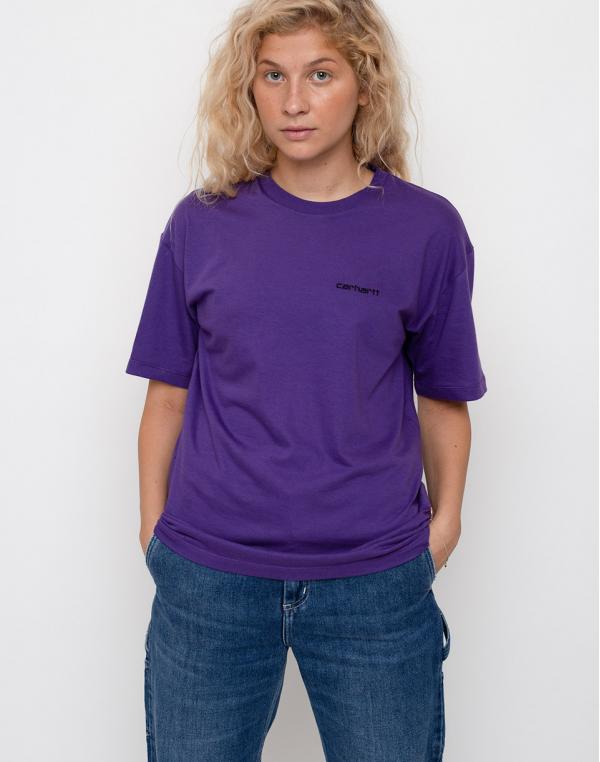 Carhartt WIP Script Embroidery Frosted Viola / Black S