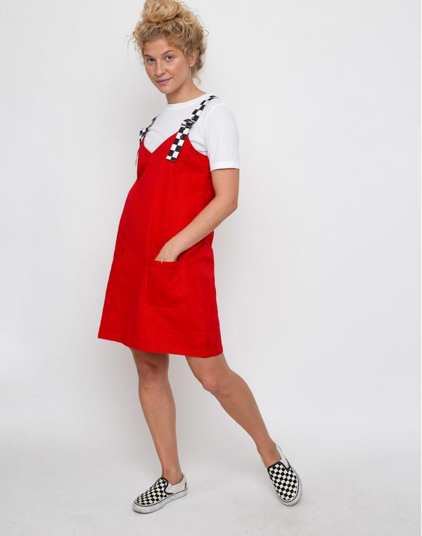 Lazy Oaf Buckle Pinafore Red XL
