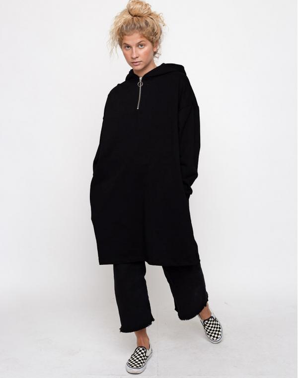 Lazy Oaf Zip Hoodie Dress Black S/M