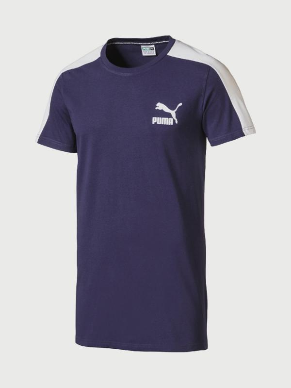 Tričko Puma Archive T7 Stripe Tee Modrá