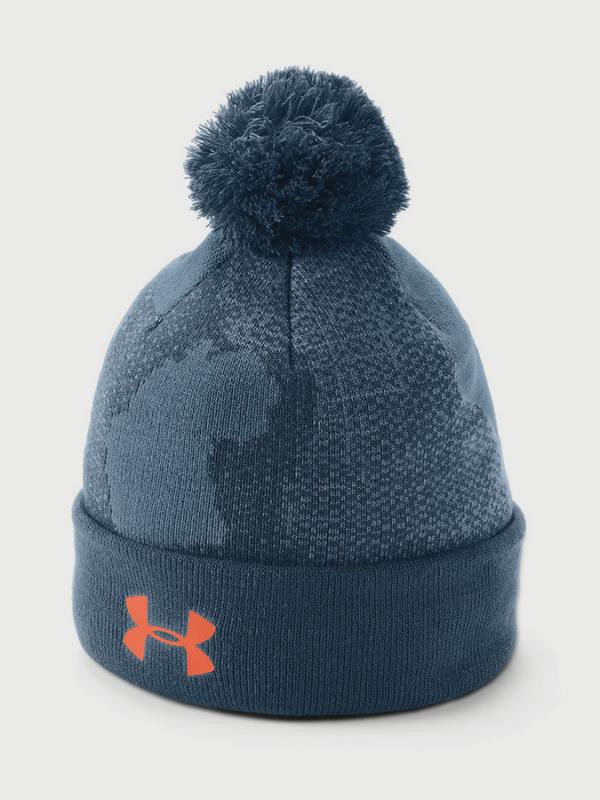 Čepice Under Armour Boy\'s Pom Beanie Upd Modrá