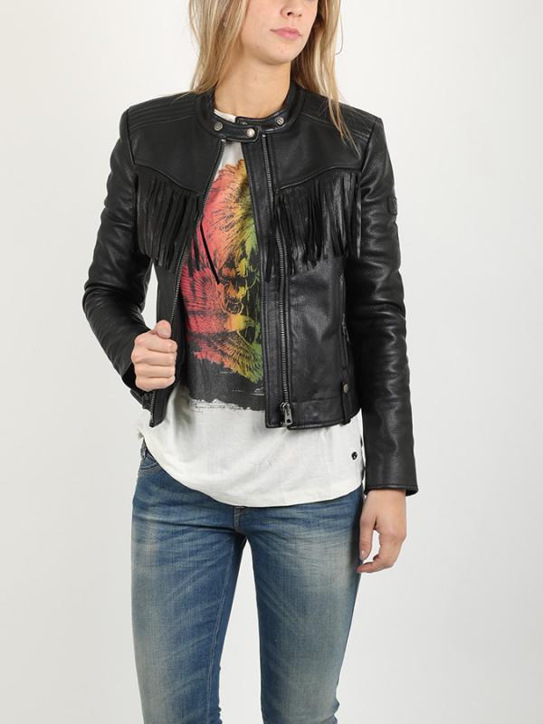 Bunda Replay W7167 leather jackets Černá