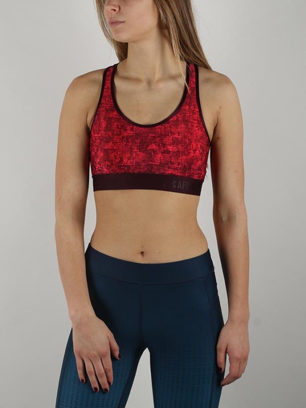 Podprsenka Under Armour Mid Printed Červená