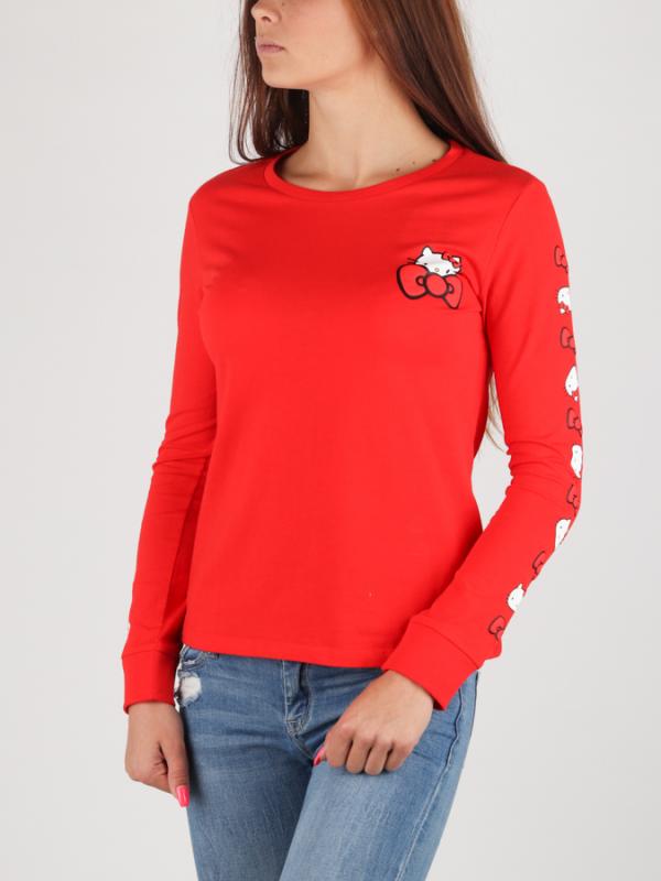 Tričko Converse Long Sleeve Tee Hello Kitty Červená