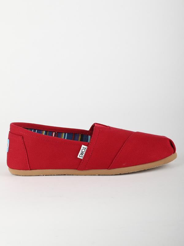 Boty Toms Red Canvas Wm Clsc Alprg Nl Červená