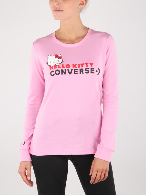 Tričko Converse Tee Slim LS Hello Kitty Růžová