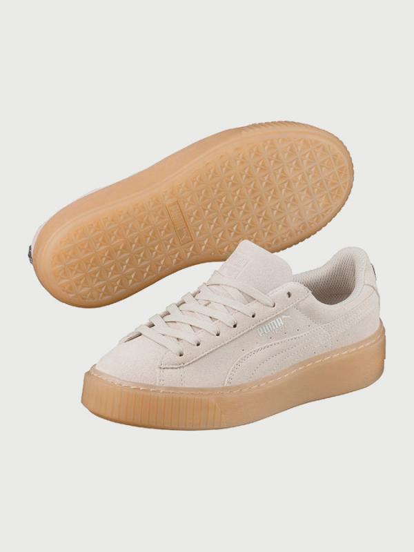 Boty Puma Suede Platform Jewel Jr Bílá