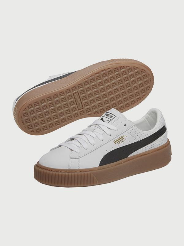 Boty Puma Basket Platform Perf GUM Bílá