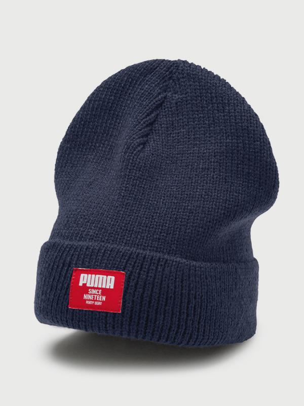 Čepice Puma Ribbed classic beanie Modrá