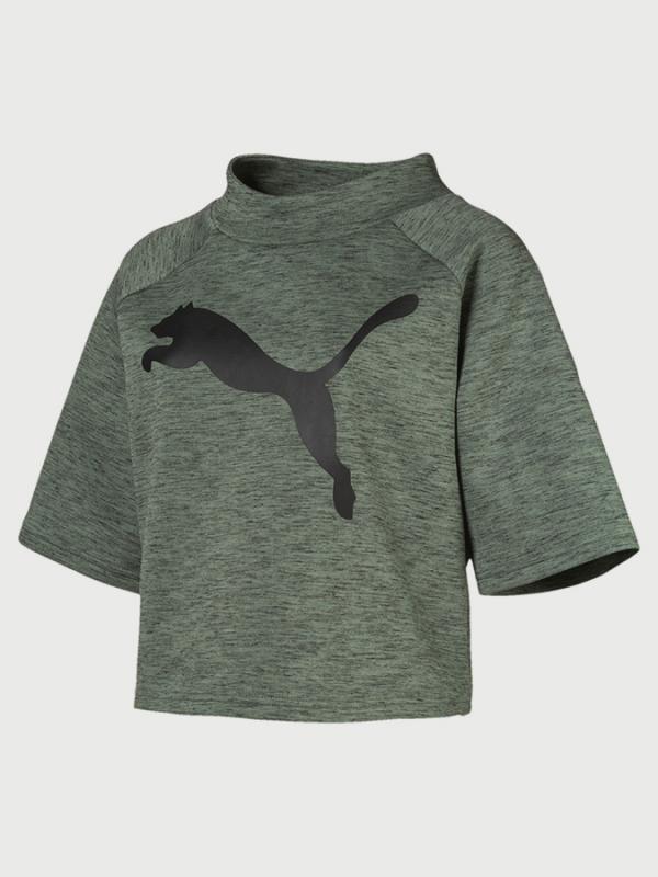 Tričko Puma EVOSTRIPE Sweat Tee Zelená