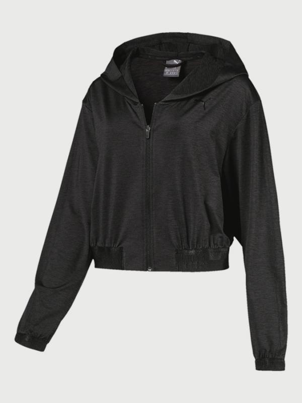 Mikina Puma SOFT SPORT Drapey FZ Hoody Černá