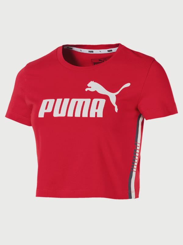 Tričko Puma Tape Logo Croped Tee Červená
