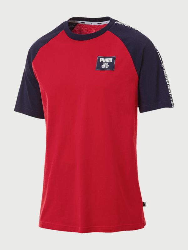 Tričko Puma Rebel Block raglan Tee Červená