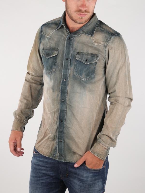 Košile Diesel NEW-SONORA CAMICIA Šedá