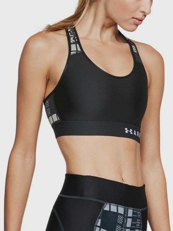 Kompresní podprsenka Under Armour Mid Keyhole Mesh Černá