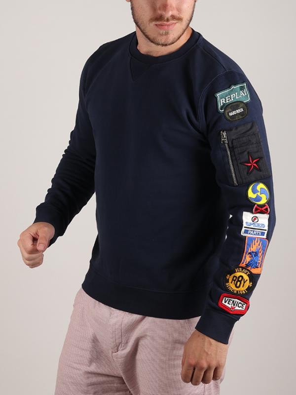 Mikina Replay M3439 Sweatshirt Modrá