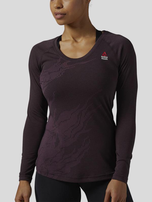 Tričko Reebok RC BURNOUT LS TEE Fialová
