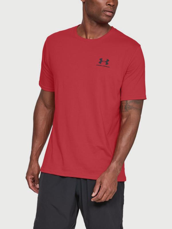 Tričko Under Armour Sportstyle Left Chest Ss Červená