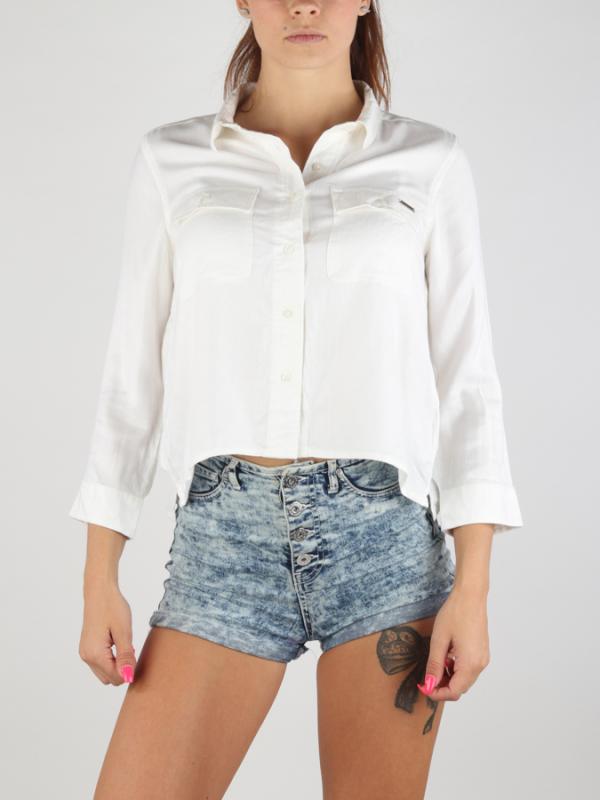 Košile Superdry ALMALFI CROPPED SHIRT Bílá