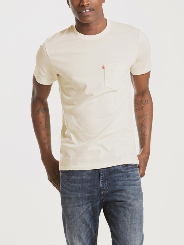 Tričko LEVI'S SS Setin Sunset Pocket Whitesmoke Bílá
