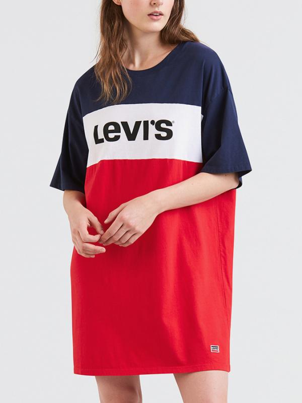 Tričko LEVI'S Sportswear Dress Colorblock Slacker Tee Červená