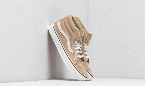 Vans SK8-Mid Reissue (Hairy Suede Mix) Tan/ Snow White