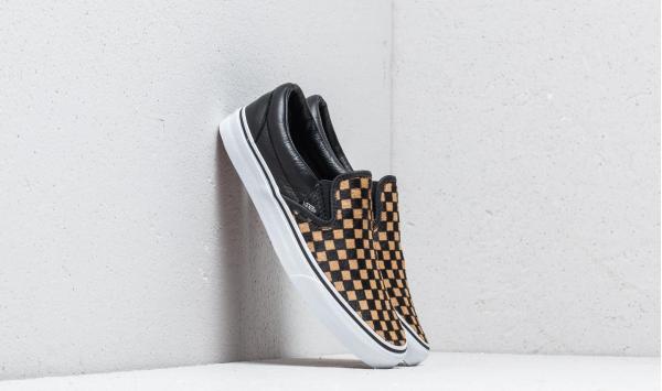 Vans Classic Slip-On (Calf Hair) Checkerboard/ True White