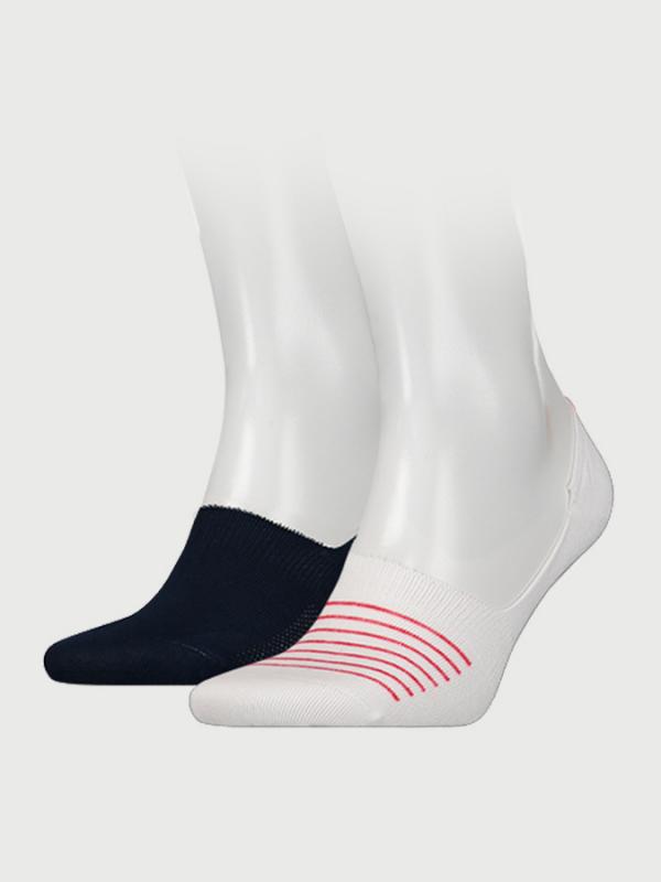 Ponožky LEVI'S 168Sf Low Rise Vintage Stripe 2 Pack Bílá