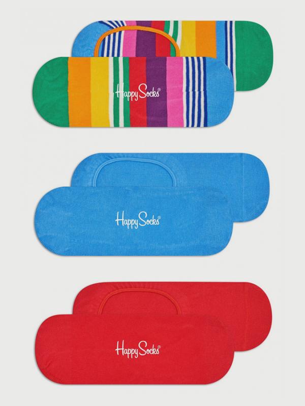 Ponožky Happy Socks 3-Pack Stripe Liners Barevná