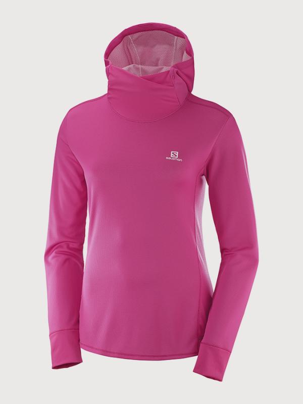 Mikina Salomon Agile Ls Hoodie W Růžová