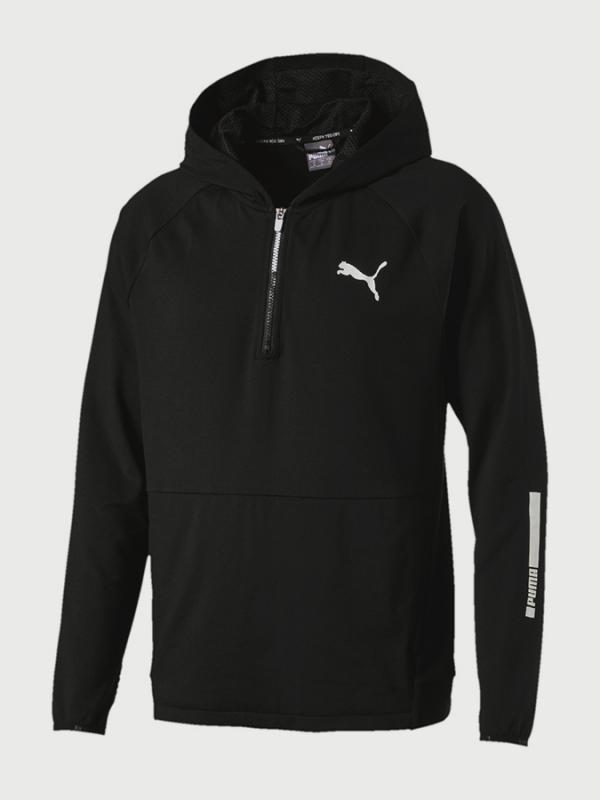 Mikina Puma Tec sports 1 2 zip Hoody Černá
