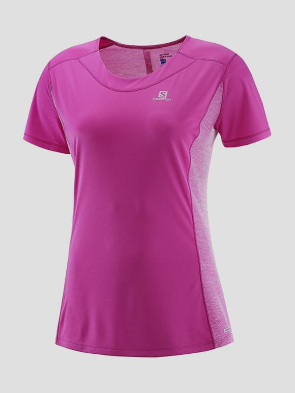 Tričko Salomon AGILE SS TEE W Rose Violet/SUPER PINK Růžová