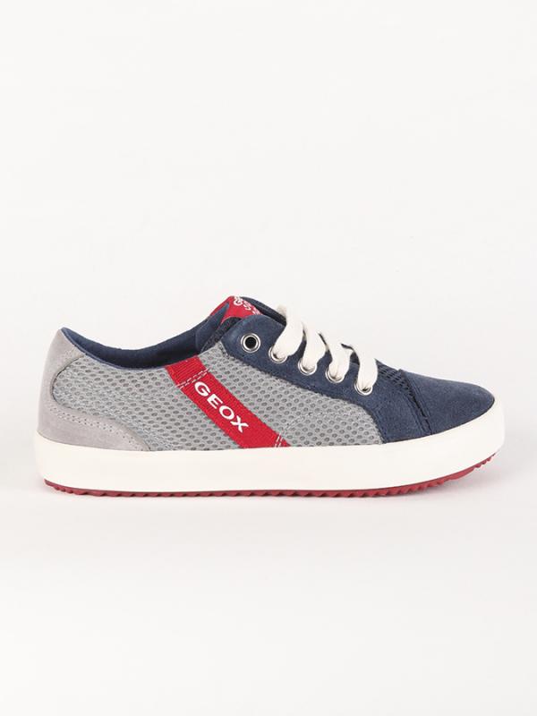 Boty Geox J Alonisso B.A - Mesh + Suede Šedá