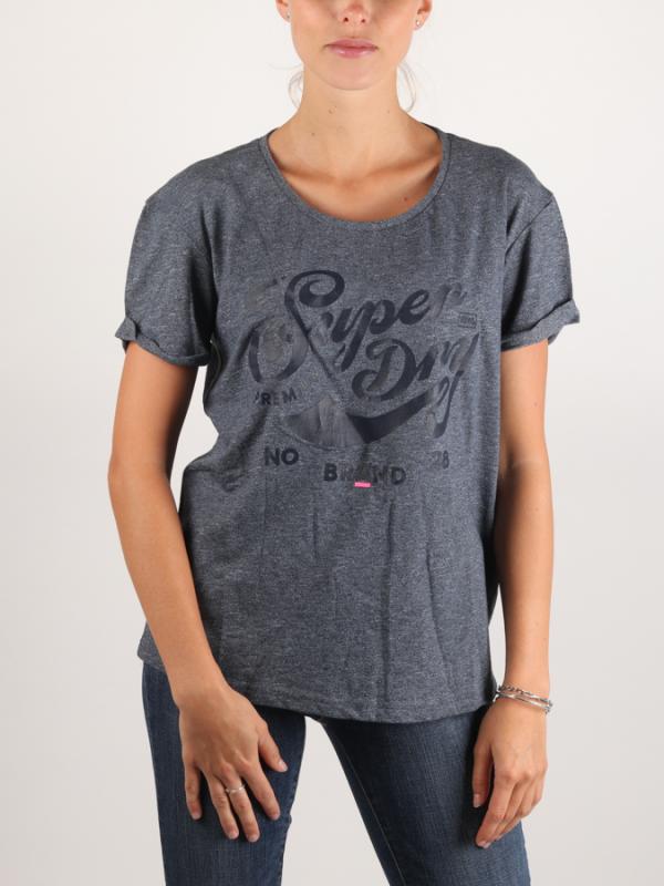 Tričko Superdry Brand A Slim BF Tee Modrá