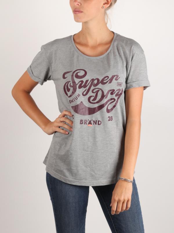 Tričko Superdry Brand A Slim BF Tee Šedá