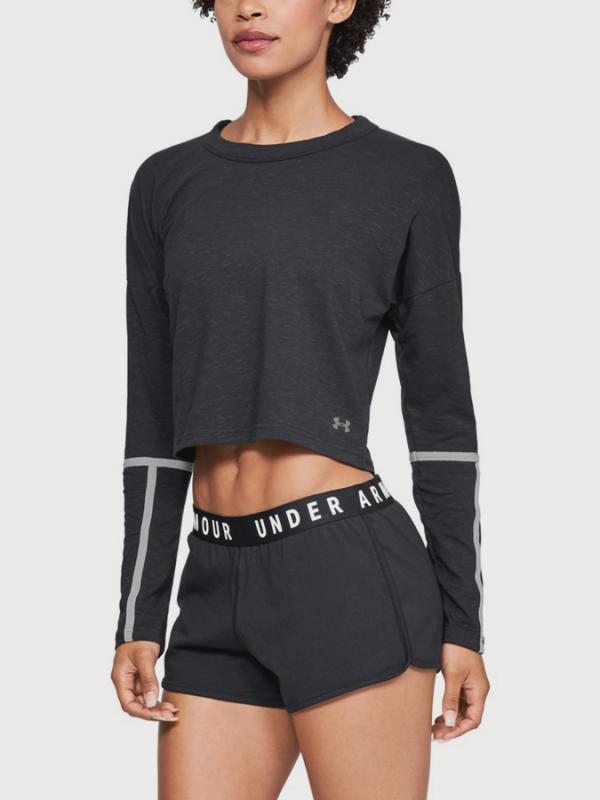 Tričko Under Armour Lighter Longer CROPPED CREW Černá