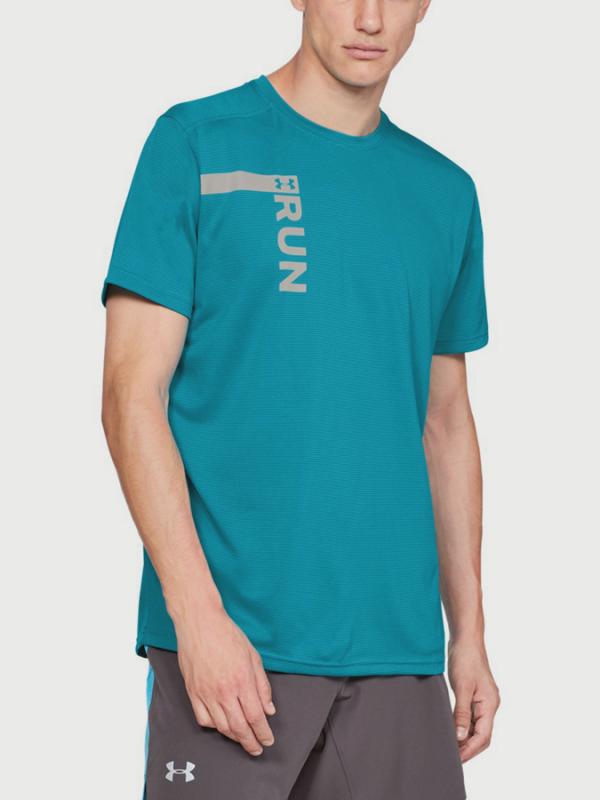 Tričko Under Armour Run Tall Graphic Ss Modrá