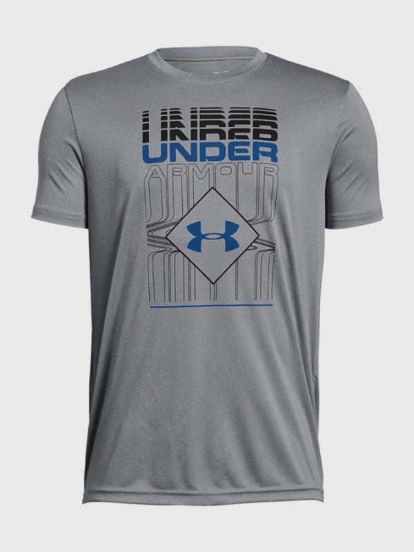Tričko Under Armour Rippled Duo Logo SS Tee Šedá