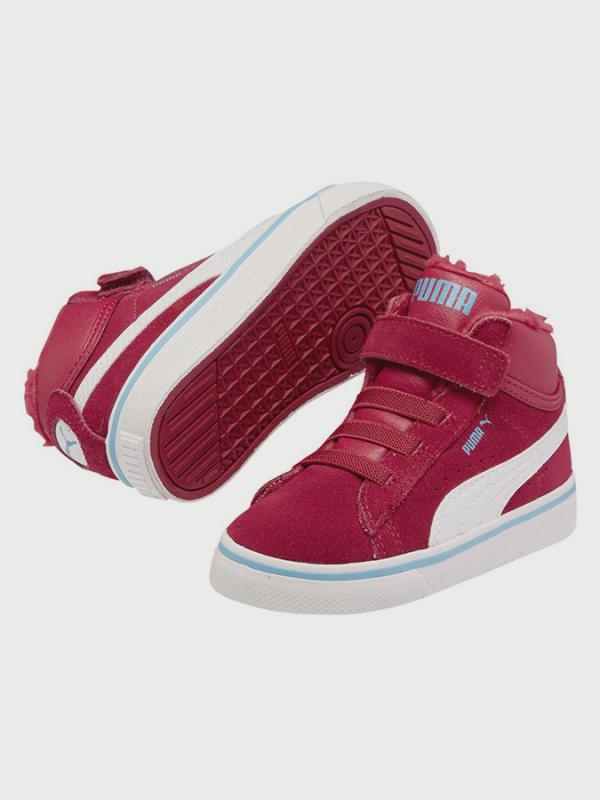 Boty Puma Puma Mid Vulc Fur V Kids Červená
