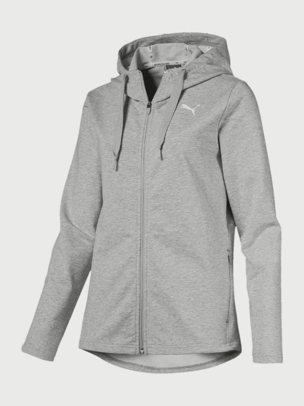 Mikina Puma MODERN SPORT FZ Logo Hoody Šedá