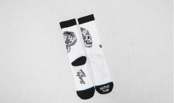 Stance Skull Palm White