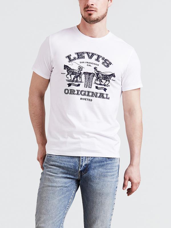 Tričko LEVI'S 2Horse Graphic Tee SSNL 2H White Graph Bílá