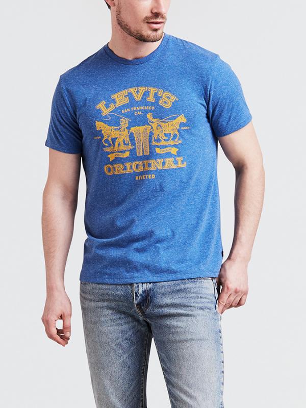 Tričko LEVI'S 2Horse Graphic Tee SSNL 2H Galaxy Blue Modrá