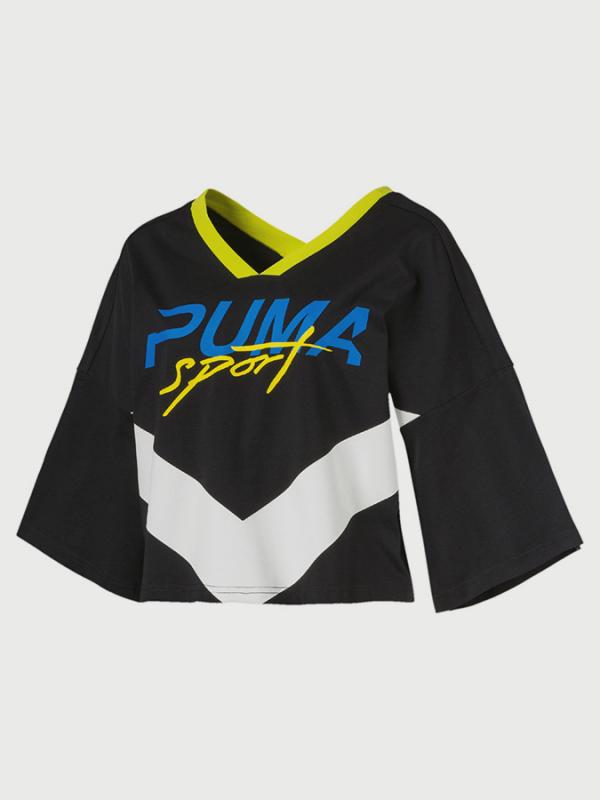 Tričko Puma Xtreme Cropped V-Neck Černá