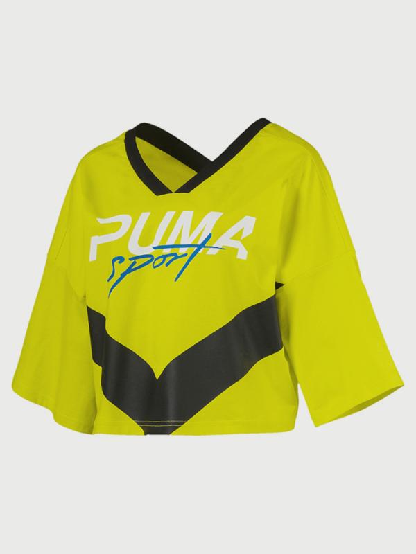 Tričko Puma Xtreme Cropped V-Neck Žlutá