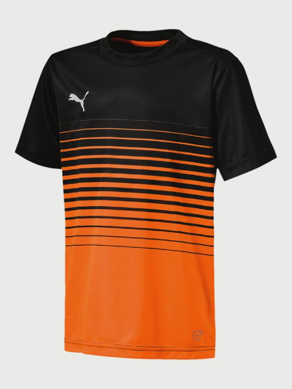Tričko Puma ftbl PLAY Graphic Shirt Jr Oranžová