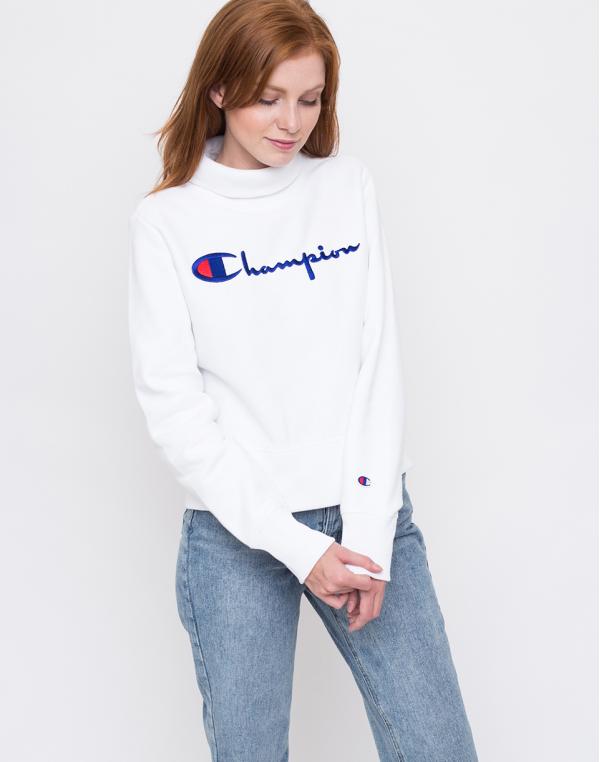 Champion Turtle Neck Long Sleeves Sweatshirt WHT L