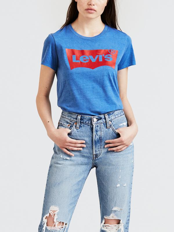 Tričko LEVI'S The Perfect Tee Better Housemark Pfd Ne Modrá