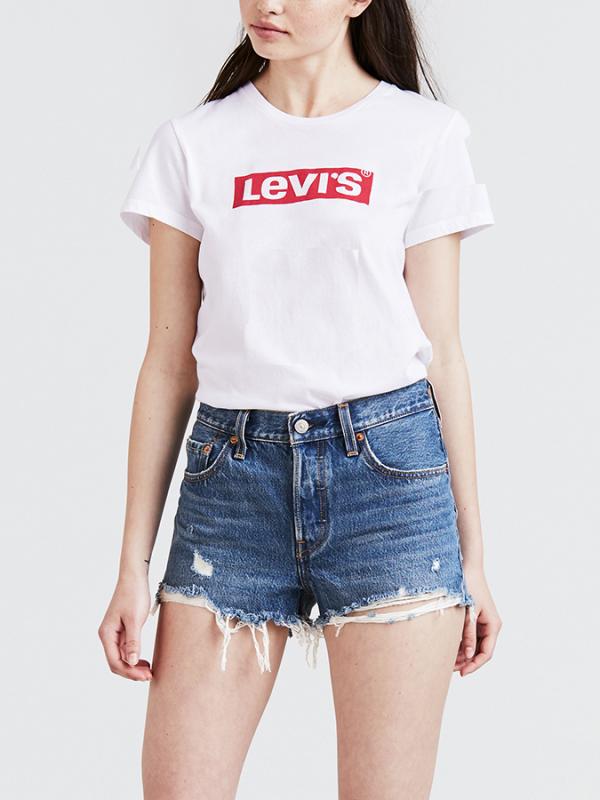 Tričko LEVI'S The Perfect Tee New Box Tab White Graphic Bílá