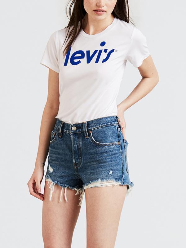 Tričko LEVI'S The Perfect Tee Valley Girl White Graph Bílá